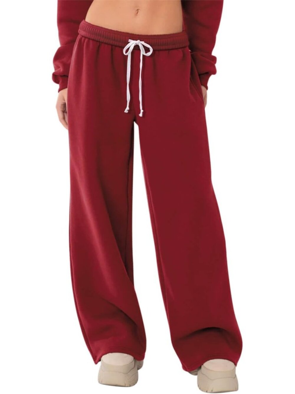 Cozy Women's Wide Leg Fleece Lined Sweatpants | Comfy Baggy Lounge Pants